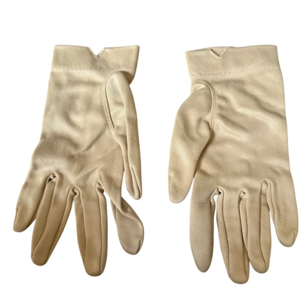 Vintage Gloves Beige Tea Party Easter Size XS Small